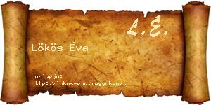Lökös Éva névjegykártya